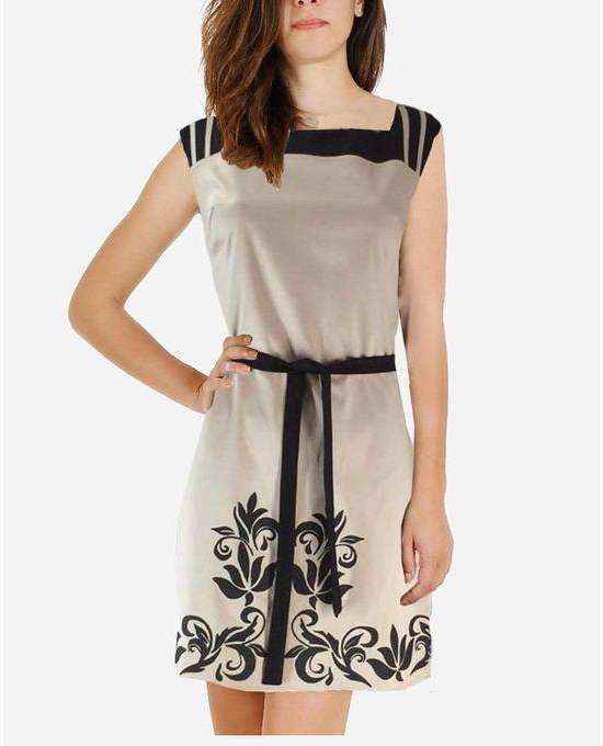 Giro Angel Printed Dress – Beige
