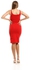 Belle Sleeveless Bodycon Plain Dress - Red