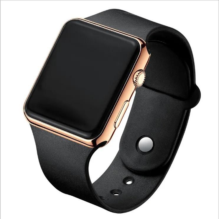 Whole Sale Led Electronic Square Boys Girls Students Watch Couple Lovers Apple Sports Watch Fashion Men Women Casual Watch 2PCS Message for Color