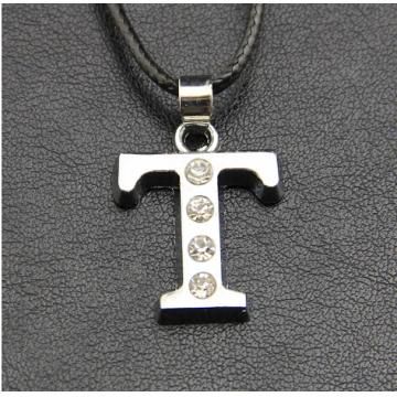 Letter Silver Plated Necklace Stamp Jewelry Fashion Pendant Link Chain Necklaces