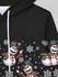 Gothic Christmas Colorblock Snowman Sowflake Cable Knit 3D Print Pockets Drawstring Hoodie For Men - 5xl