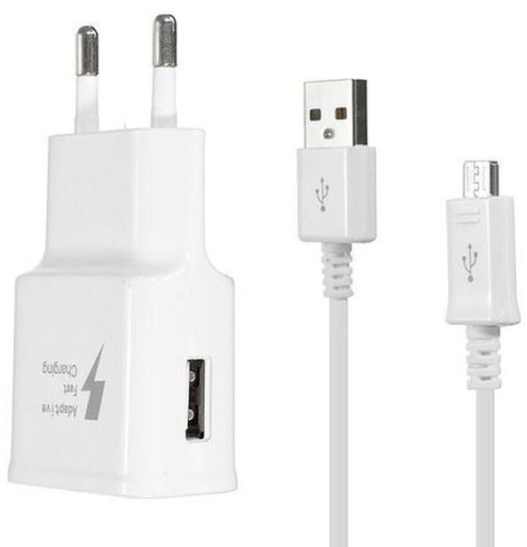 Adaptive Fast Rapid Wall Charger With Micro USB Cable - White