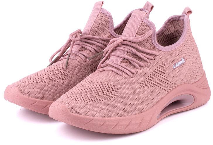 LARRIE Lace Up Fit Cushioned Womens Sneakers - 6 Sizes (Pink)