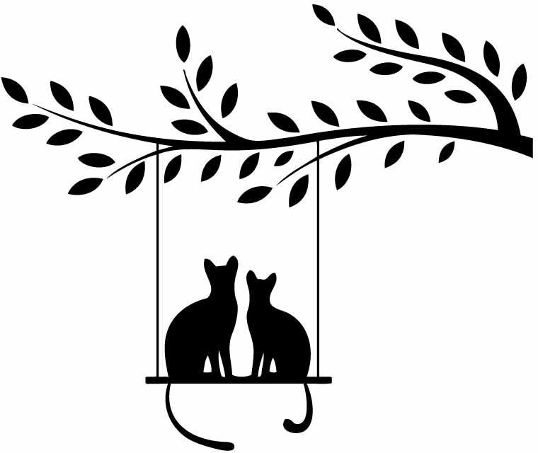 Kaza Fakra Branch and Cats Wall Sticker