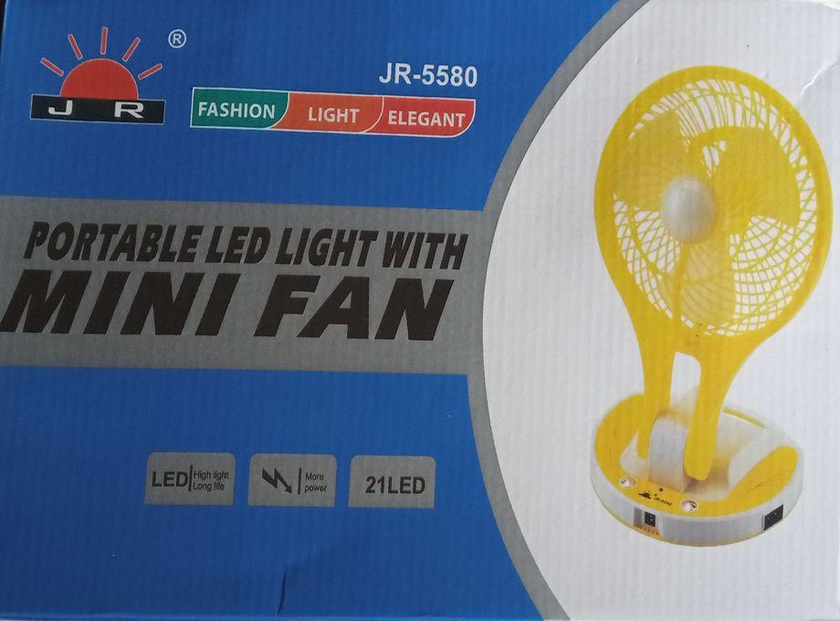 Rechargeable Portable Table Top Mini Fan With Led Light