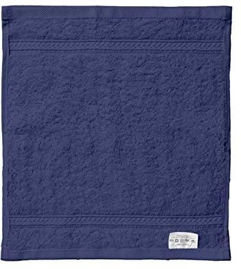 DEYARCO Princess Terry 100% Cotton 480 GSM Face Towel, Super Soft Quick Dry Highly Absorbent Dobby Border Ring Spun, Size: 30 x 30cm, Royal Blue