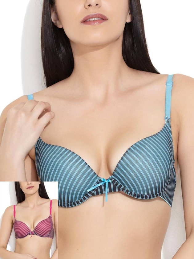 Hers by Herman Stripes are Fun Push Up Bra - Pack Of 2 Size 32B