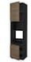 METOD خزانة عالية لفرن/ميكرويف بابين/أرفف, أسود/Sinarp بني, ‎60x60x240 سم‏ - IKEA