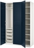 PAX / GRIMO Wardrobe combination - white/dark blue 150x60x236 cm