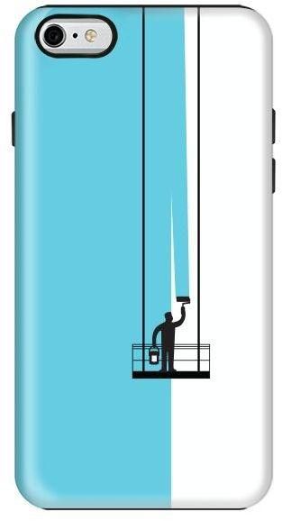 Stylizedd Apple iPhone 6 Premium Dual Layer Tough Case Cover Gloss Finish - Paint Hanger  Blue