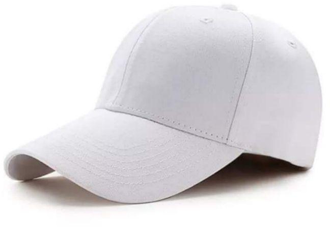 قبعة البيسبول لحماية الشمس والأنشطة الرياضية ، اللون أبيض