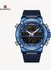 NF9164 BE/BE/BE Men Digital Sports Chronograph Quartz Wristwatch Military Waterproof Leather Strap Watch - Blue