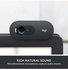 C505 HD Webcam - 720p HD External USB Camera for Desktop or Laptop With Long-Range Microphone, Compatible With PC or Mac Black