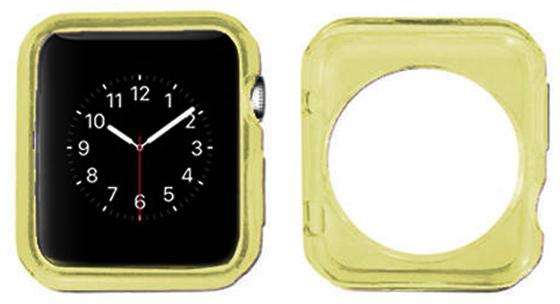 Transparent HD Silicone Clear Gel Case/Cover Apple Watch 42mm Yellow