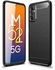For Samsung Galaxy M52 5G , Carbon Fiber Anti-Slip , Thin Shock Absorption - Anti-Slip Case Cover - Black