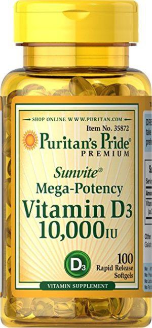 Puritan’s Pride Vitamin D3 10,000 IU-100 Softgels