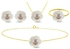 18 Karat Solid Yellow Gold Mother Of Pearl Shell With 4 mm Pearl Jewellery Set