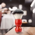 Barber Men's Shaving Brush With Handle For Facial Beard Cleaning Red