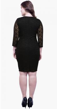 Faballey Curve Lace Love Bodycon Dress Black XL