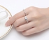 Masaty TX-026SF1 White Gold Plated Jewelry Double Ring 7US For Women