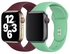 YOMNA Strap For Apple Watch Series - iWatch Silicone Sport Band Strap 42/44mm Brown and Mint Green (set of 2)