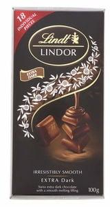 Lindt Lindor Extra Dark Chocolate 100 g