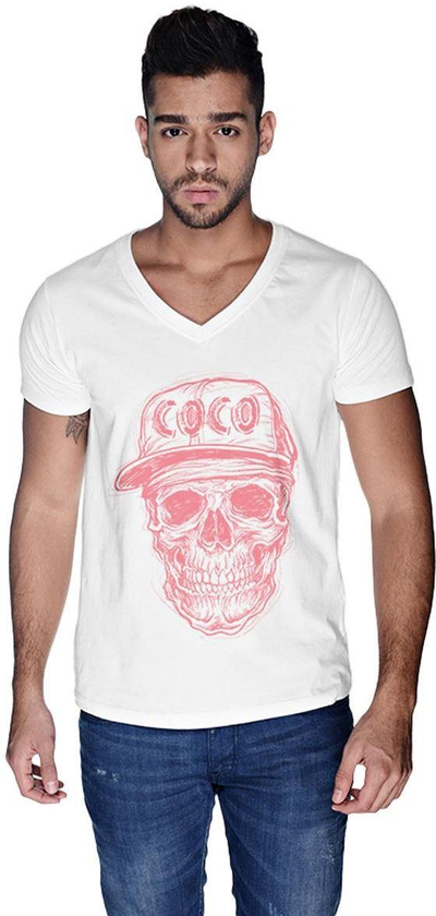 Creo Watermelon Coco Skull T-Shirt for Men - S, White
