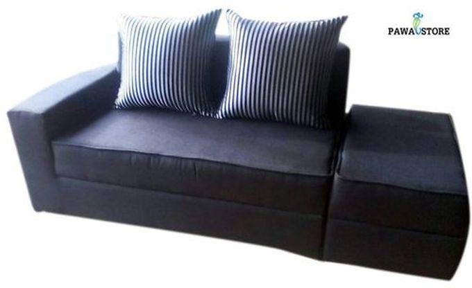 2 Seater Sofa With Ottoman-Black And Ash ( Lagos Only)