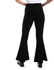 Andora Fly Zipper Button Closure Flare Leg Pants - Black