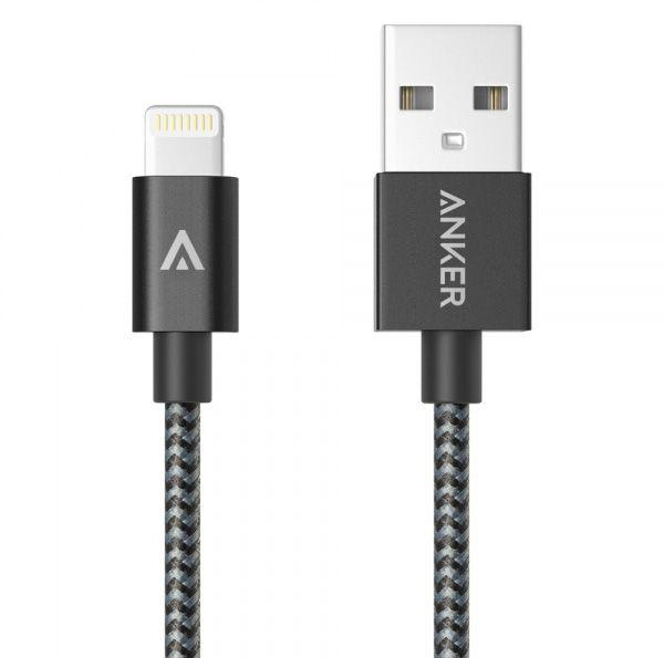 Anker Nylon Braided Lightning to USB Cable, Black, A7136611
