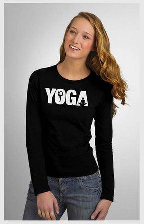 تيشيرت بطبعة "Yoga" أسود