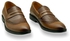 Squadra Semi Perforated Leather Slip On Oxford - Dark Brown