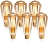 4 W Vintage Light Bulb E27, LED Lamp Warm White 2200 K, Filament LED Bulb, Ideal Retro Bulbs For Bar, Restaurant, Home, Cafe, Not Dimmable, Pack Of 6
