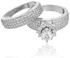 O Accessories Wedding Twins Ring For Women Platinum Plated