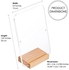 Elavain Premium Acrylic Clear 5x7 Picture Frames with Wood Base, Rustic Modern Photo Frames, Living Room Decor & Office Décor | Picture Frame Decoration to Stand on Table Top Display | Set of 2 Frames