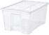 SAMLA Box with lid - transparent 57x39x28 cm/45 l
