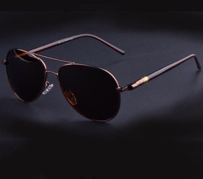 Fashion Men Oversized Aviation Metal Frame Spring Temple Polarized Sunglasses