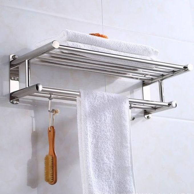 Bathroom Towel Rack, Stainless Steel Towel Bar, Wall-mounted Storage Rack