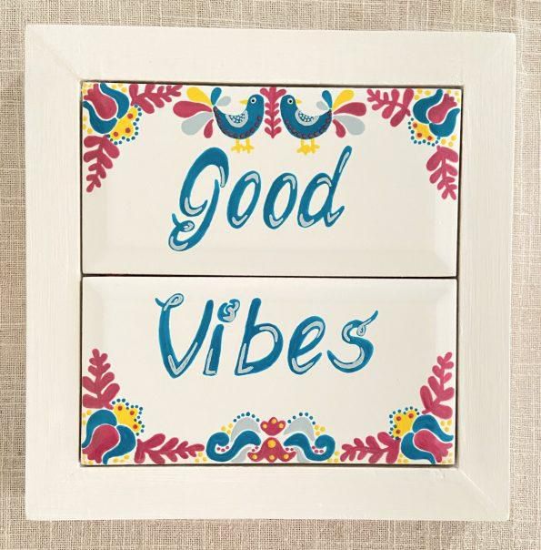 Home Sign – Good Vibes Wooden Wall Frame – Door Sign – House Number