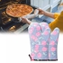 Silicon Oven Gloves - Thick Filled & Padded Anti Heat - 1 Pcs Flower