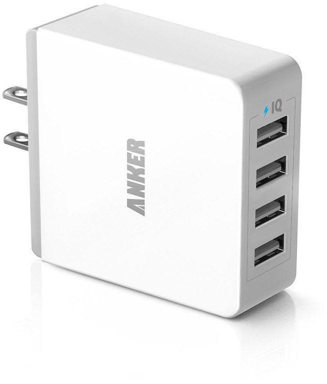 Anker , 36W , 4-Port USB , Wall Charger Travel Adapter , PowerIQ Technology , White