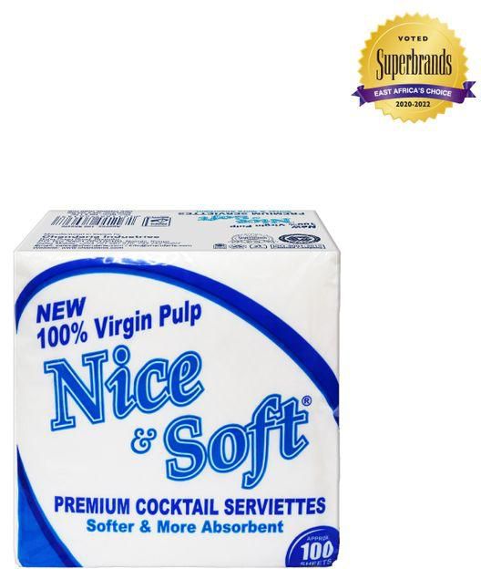 Nice & Soft White Cocktail Serviettes 100 Sheets