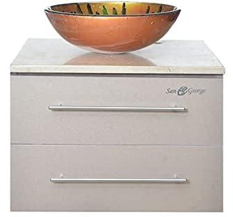 San George Design All-in-One Bathroom Sink Set Orange/Beige/Silver 40x40cm Storage Drawer SSG-W-G7385