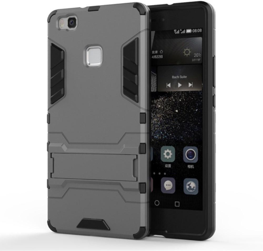 For Huawei P9 Lite Cool Kickstand Plastic / TPU Hybrid Cover Shell - Grey