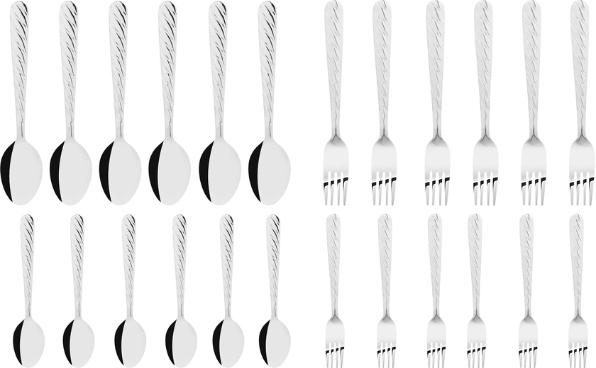 Get La Cuisine Stainless Steel Cutlery Set, 24 Pieces - Silver with best offers | Raneen.com