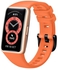 Huawei Band 6 / Honor Band 6 Fitness Tracker Replacement Silicone Band Adjustable Waterproof Smart Watch Strap with Buckle Orange