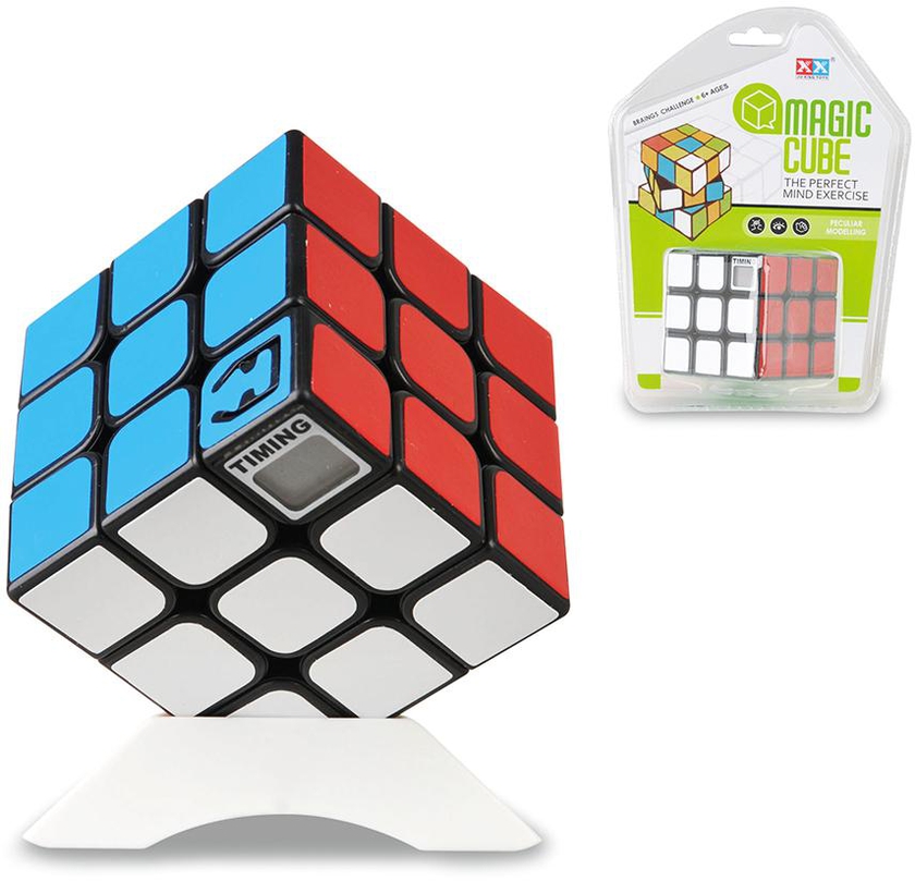 Brain Teaser Kids Toys 3x3 Black Border Timer Magic Cube Black