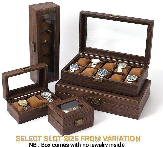 3/6/10/12 Slot Formica Wood Leather Wrist Watch Display And Storage Watch Box