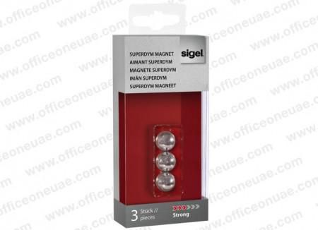 Sigel SuperDym-Magnets C5 "Strong", 1.3cm diameter, 3/pack, Silver