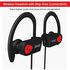 SENSO Bluetooth Headphones, Best Wireless Sports Earphones w/Mic IPX7 Waterproof HD Stereo Sweatproof Earbuds for Gym Running Workout 8 Hour Battery Noise Cancelling Headsets (Red)